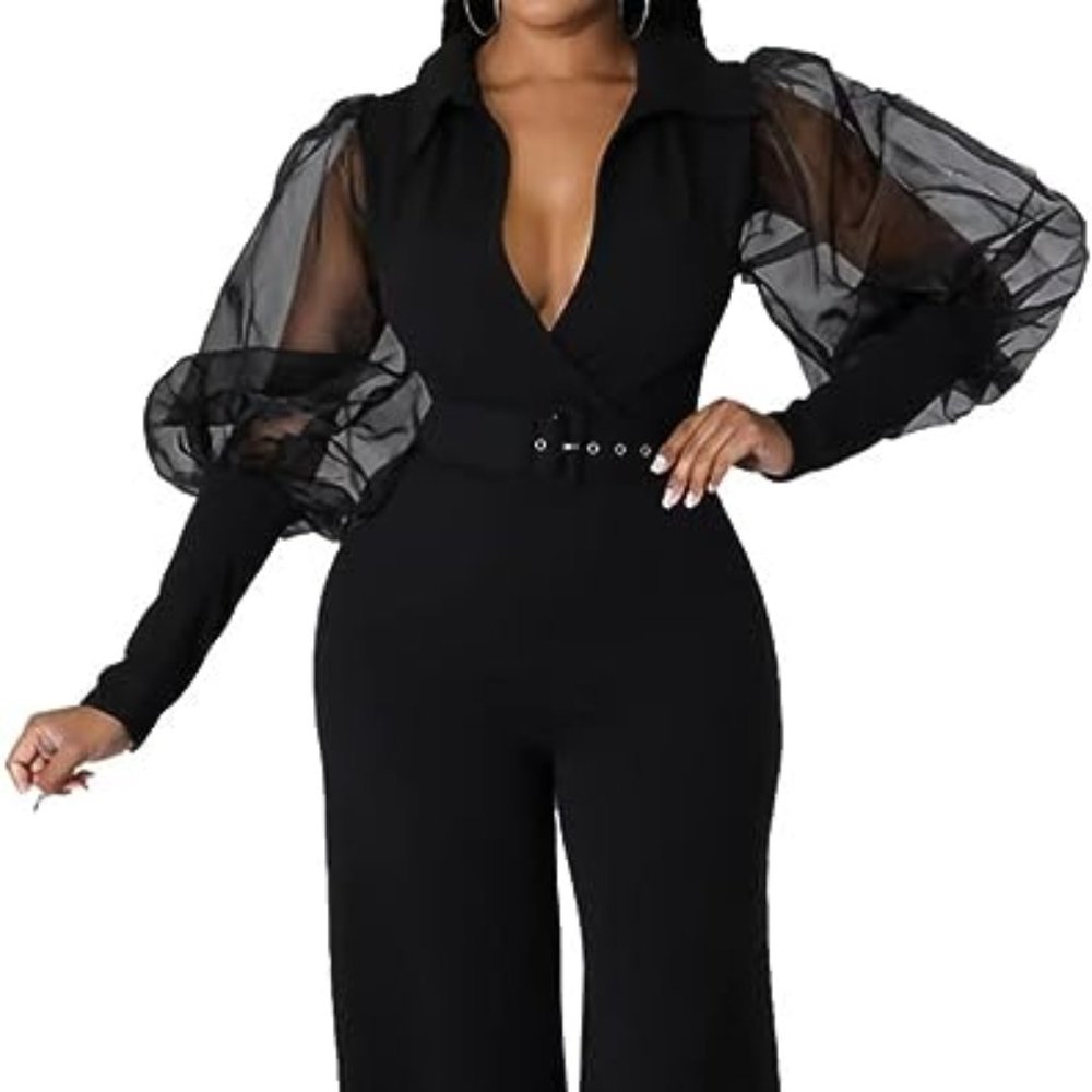 Brand New Ladies Puff sleeve Jumper with Belt